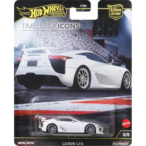Hot Wheels Premium Car Culture Collectible Toy Car, 1:64 Scale Die-Cast Lexus LFA, Timeless Icons Vehicle with Real Riders Tires