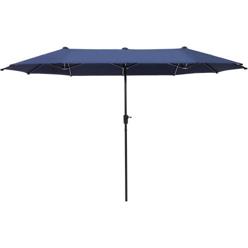 13 ft Large Double-Sided Patio Umbrella, Outdoor Umbrella, Navy Blue | HERA'S PALACE Rectangular Umbrella, Market Umbrella with Crank Handle, Powerful UV Protective for Beach Pool Garden Backyard