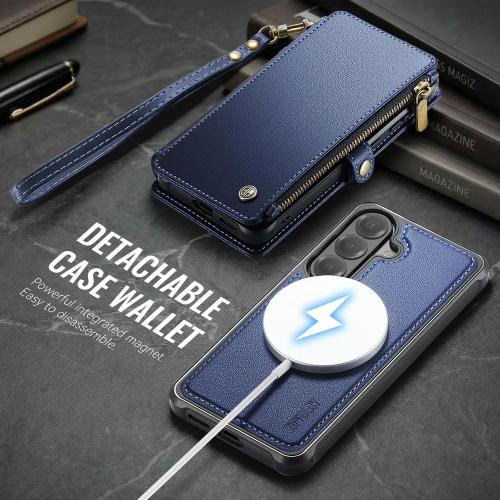 for Galaxy S26 - Phone Case Wallet Magnetic Detachable, Navy Blue