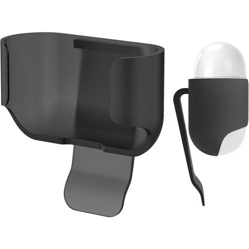 Geekria Earbuds Belt Clip Holder Compatible ONLY with Apple AirPods 4, Portable Earphones Waist Holster Case with Reinforced Clip (Black, 1 Pack, Single Case)