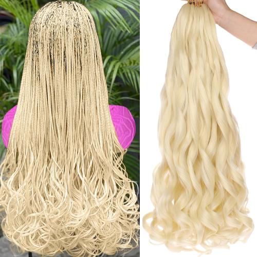 Unionbeauty French Curl Braiding Hair Blonde French Curly Braiding Hair Pre Stretched Body Wavy Braiding Hair for Goddess Box Braids Crochet Hair Curly Braiding Hair for Black Woman (613