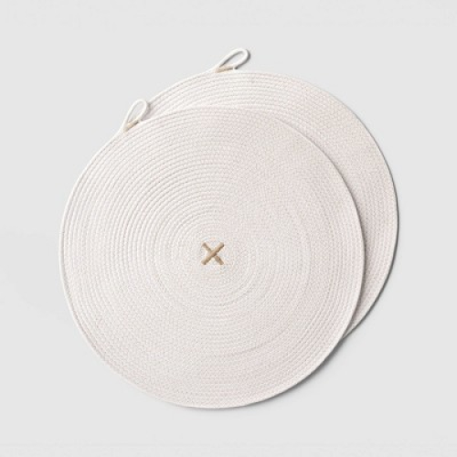 2pk Rope Charger Ivory - Threshold ❕good condition ❕
