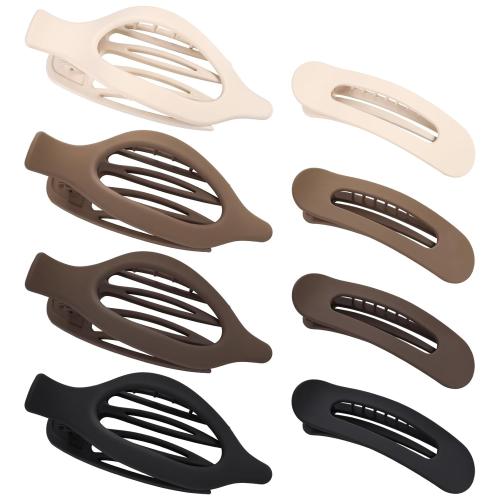 obeoby 8 Pcs Flat Hair Claw Clips For Women Girls, Matte Natural Colors