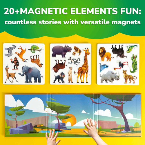 QUOKKA Travel Magnetic Puzzle Game, 20  Piece Educational Puzzles for Kids Ages 3-5