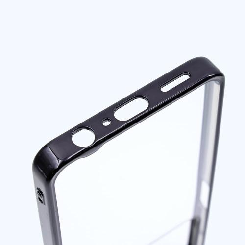 レイ・アウト Layout Oppo A3 5G Like Standard Shock Absorption Bumper Metallic Hybrid Case Silver Oppo A-3 Hard Soft Smartphone Case Smartphone Cover Clear Case Clear Cover Clear Type Clear Protective Shock