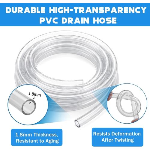Magnetic Window AC Drain Kit,6FT Clear Condensate Drain Hose with Stainless Clamp, Magnetic Drain Adapter for Windows AC and Mini Split Units
