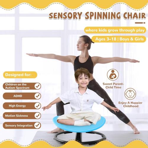 Zhenx Spinning Chair for Autistic Kids (Ages 3-18), Autism Sensory Toy Gift