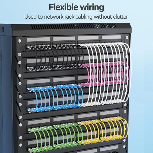 Cat6 Slim Patch Cables 1 Feet 24-Pack Black, Cat6a Patch Cables 10Gbps 550MH