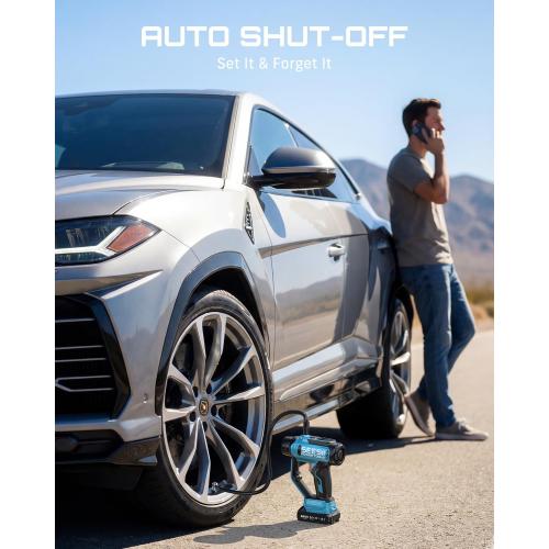 SEESII 3-in-1 Cordless Tire Inflator Air Compressor Car Vacuum & LED Light