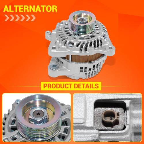 12V 95Amp Alternator Compatible with 2012-2015 Honda Civic 2016-2018 HR-V 1.8L Compatible with 2013-2015 Acura ILX 2.0L Replaces # 31100-R1A-A01 11537N
