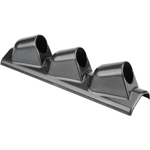 Gauge Pod, 52mm 2 Inch Universal Triple 3 Holes Meter Pillar Pod,Gauge Mount Pod,Universal Carbon Fiber three gauge holder Pod Holder Brat Duty Racing Sport (Dual (3 Holes