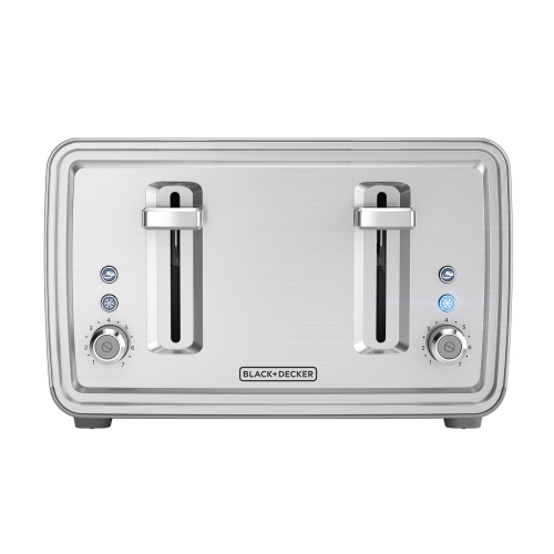 Black Decker Stainless Steel Silver 4 slot Toaster 7.6 in. H X 11.8 in. W X 10.6 in. D
