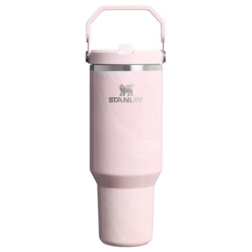 Stanley 40 oz Stainless Steel Ice Flow Flip Straw Tumbler Pink Amethyst Calacatta