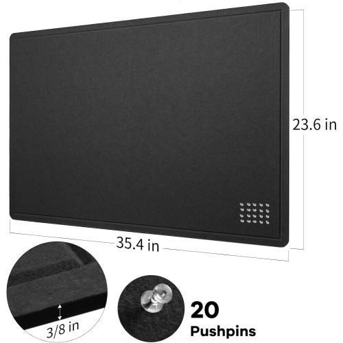 Felt Bulletin Board 36x24 inches, Decorative Pin Board for Home & Office