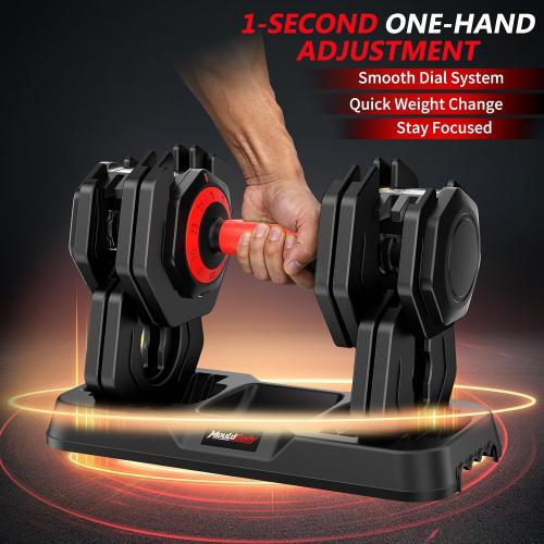 Adjustable Dumbbell Set Pair 25 lb or 50lb,10-in-1 Free Weight