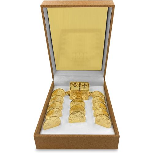 Customizable Wedding Unity Coins 24K Gold Plated with Case, Treasure Box, Arras Matrimoniales (Centenario)