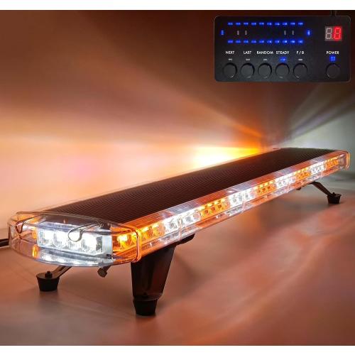 55 Amber White LED Rooftop Emergency Warning Strobe Light Bar