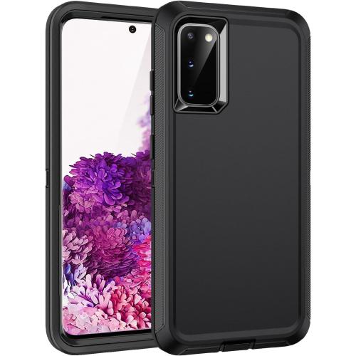 for Galaxy S20 5g Case,Shockproof Dropproof Dustproof 3-Layer Full Body Protection Rugged Heavy Duty High Impact Hard Cover Case for Galaxy S20 6.2 inch,Black