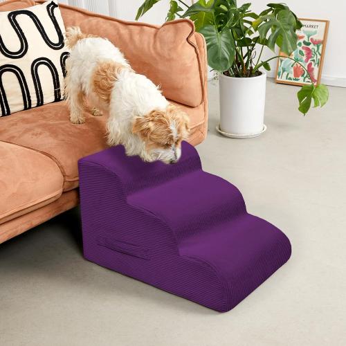 Mesa Lemon 4 Step Dog Stairs Pet Ramp for High Beds, Sofas and Cars