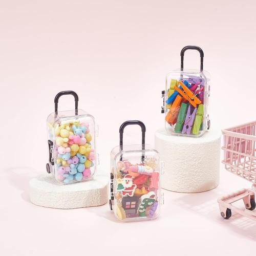 16PCS Mini Suitcase Party Favor Gift Box 2x1.4 x4 Inch Mini Luggage Storage Box Plastic Empty Candy Storage Case Tiny Travel Suitcase Small Suitcases Containers Party Supplies