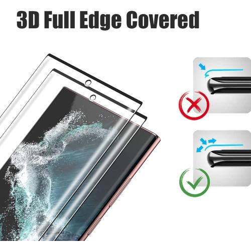 XDesign [2 2 Pack Galaxy S22 Ultra Screen Protector, 9H Tempered Glass Scratch Resistant, Ultrasonic Fingerprint Support, For Samsung Galaxy S22 Ultra 5G 6.8 Inch Glass Screen Protector