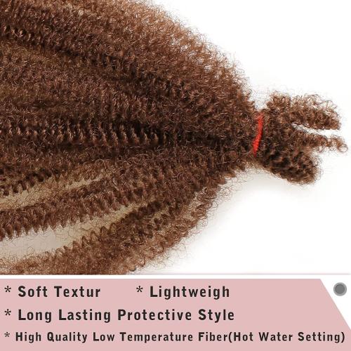 8 Packs Pre-Separated Spring Twsit 30 Inch Soft Springy Afro Twist Hair For Soft Faux Locs Honey Brown Long Marley Twist Crochet Braiding Synthetic Hair Extension For Women (8 Strands/Pack,30#)