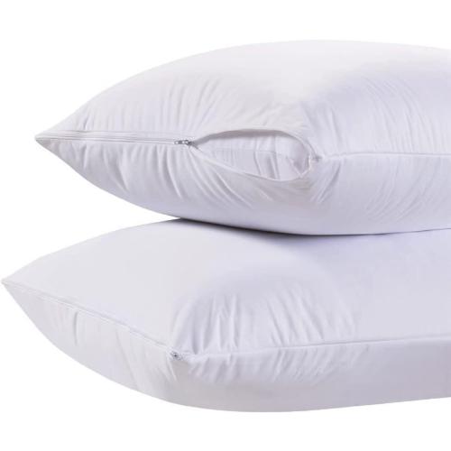 White Classic Pillow Cases Queen Size Set of 2 - 20 x 30 Ultra-Soft Queen Pillow Protectors with Zipper, 200 Thread Count, Envelope Closure, Pillow Shams