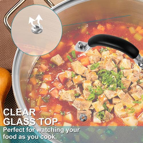 12 Inch Pan Lid - Glass Lid with Stainless Steel Handle for Frying Pan and Pots (12 Lid)