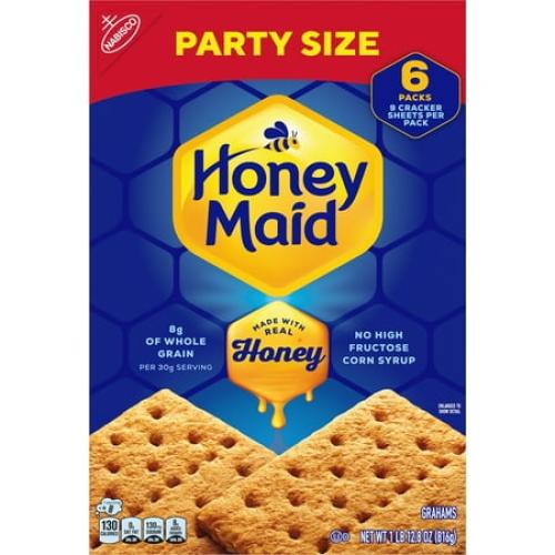 6pk HONEY MAID Graham Crackers, Lunch Snacks, Party Size, 12.8 oz