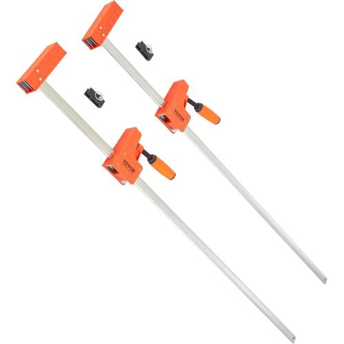 VEVOR Bar Clamps for Woodworking, 2-Pack Parallel Clamp Set, F Clamp, Even Pressure, High-strength Plastic and Carbon Steel, Wood clamps for Woodworking Metal Working