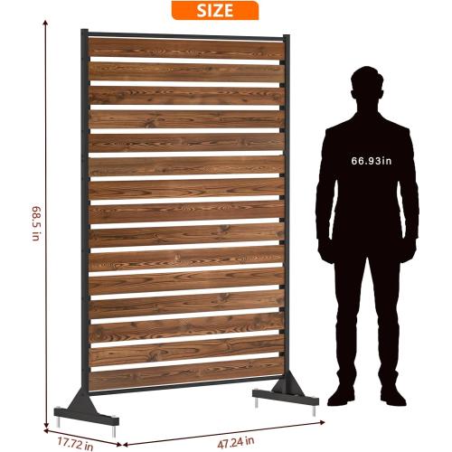 6FT Heavy Duty Wooden Privacy Screen, Upgrade Outdoor Specialty Anti-Corrosion Wood, Freestanding Privacy Fence, Balcony Patio Courtyard Outdoor Privacy Screen, Thickened and Widened Panel‼️light dirt but good condition‼️