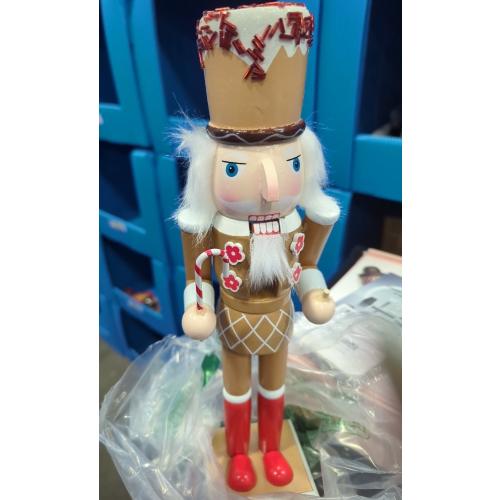 Ornativity Christmas Candyland Gingerbread Nutcracker – Wooden Nutcracker Candy Man with Candy Cane and Gingerbread Cookies in Hand Xmas Themed Holiday Nut Cracker Doll Figure Decorations