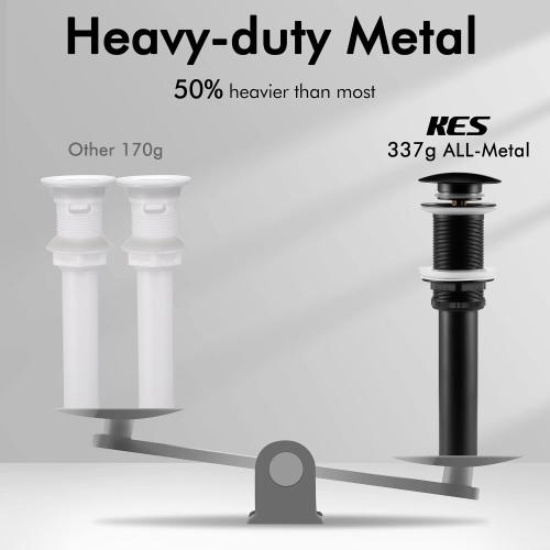 KES Bathroom Sink Drain Without Overflow Vessel