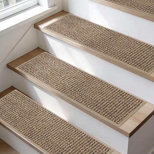 Stair Treads Non Slip for Wooden Steps 28x9in, Taupe