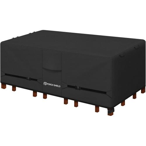 Porch Shield Waterproof Rectangular Patio Table Cover 108 x 70 inch, Black