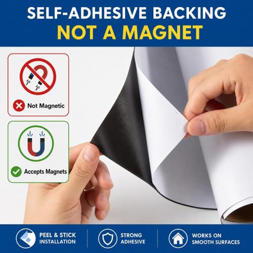 2-Pack, 39 x 18 Magnetic Whiteboard Contact Paper, Adhesive & No Ghosting Magnetic Dry Erase White Board Sticker for Wall Ideal for Playroom Home Office