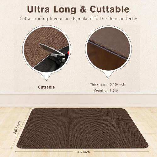 Sycoodeal Office Chair Mat for Hardwood Floor,Office Computer Gaming Chair Mat for Tile Floor,Large Floor Protector Rug,Anti-Slip,Easy to Clean,Coffee(48x36)