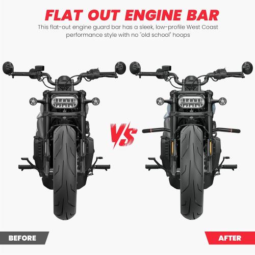 Front Engine Guard Crash Bar Compatible with Harley Davidson V-cam Sportster S RH1250S, Nightster RH975 RH975S, 2021-2026,Black