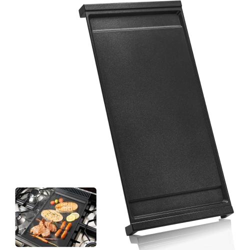 WB31X24738 Cast Iron Griddle Replacement for GE Stove Top Gas Range | 9×19.5 Inch Nonstick Center Griddle, Nitriding Process, Flat Cooktop Plate for GE Stovetop Parts