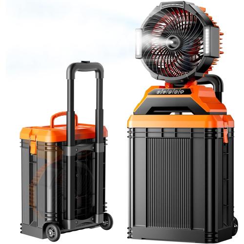 MISSING PART‼️40000mAh Portable Misting Fan, 62H Max Runtime Rechargeable Mister Fan with 15L Bucket, Retractable Handle, Wide-Angle Oscillating Mist Fan for Outside Patios Golf Sports Camping Essentials