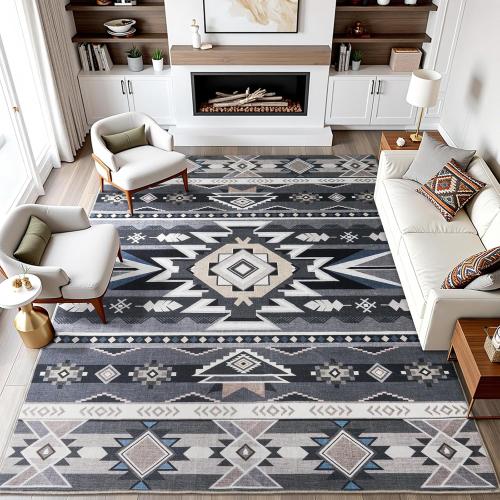 5x7 Western Rustic Aztec Area Rug for Living Room Bedroom Dining Room