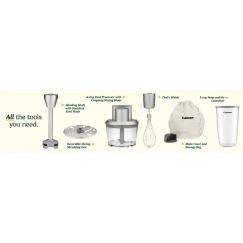 Cuisinart HB‑400PC Variable Speed Immersion Blender with Food Processor