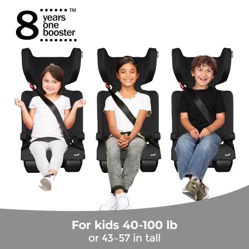 Diono Airi Travel High Back Booster Seat, Foldable Slim 3‑Across Fit, Black