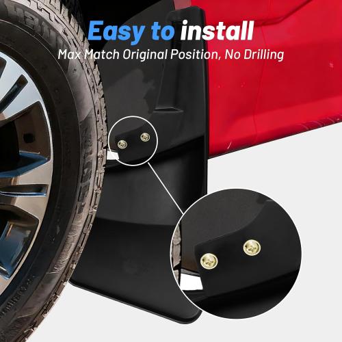 4Pcs Mud Flaps Splash Guards Fit for 2021-2026 Ford F-150 F150 (Without Fender Flares), Front & Rear Mud Guards, No-Drill Installation, Heavy-Duty Material, All-Weather Protection Accessories