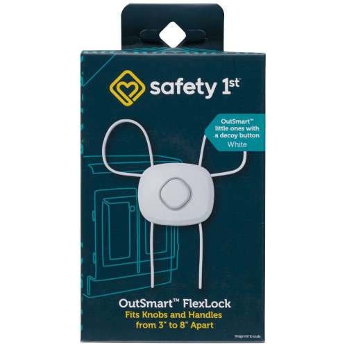 Safety 1st Outsmart Flex Child Safety Lock: Non-Adhesive Plastic, Tool-Free Assembly, Pressure-Mounted, Integrated Locking Mechanism