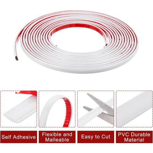 Peel and Stick Trim,Flexible Wall Molding Trim Waterproof Self-Adhesive Wall Trim for Mirror Frame Wall Edge DIY Home Decoration, Bright White
