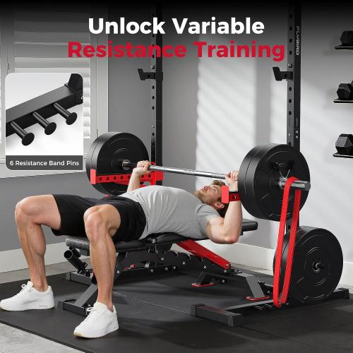FLYBIRD SR1 Squat Rack, Adjustable Power Rack for 6FT/7FT Barbells