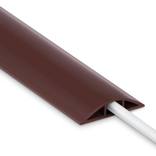 4FT Brown Floor Cord Cover, Soft PVC Cable Protector for Extension Cords