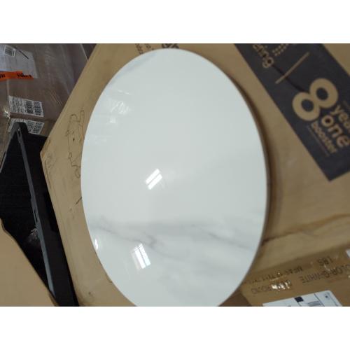 ZL ZELing Round Sintered Stone Table Top 23.6,Replacement Table Top for Indoor & Outdoor - Heat/Scratch Resistant Waterproof Ceramic DIY Desktop,Patio/Balcony/Bistro/Café & Dining Room (White)
