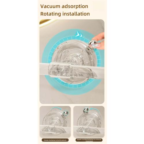 Set of Transparent Suction Cup Washcloth Bar & Suction Cup Hanger Hook Removable Reusable Suction Cup Rack for Shower Bathroom Kitchen (Transparent)